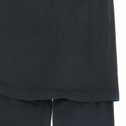 Joe Browns Womens Black Cotton Jogger Leggings Size 8 L26 in - Mock skirt effect & elasticated waist