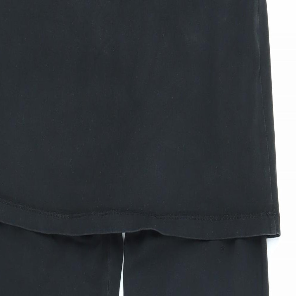 Joe Browns Womens Black Cotton Jogger Leggings Size 8 L26 in - Mock skirt effect & elasticated waist