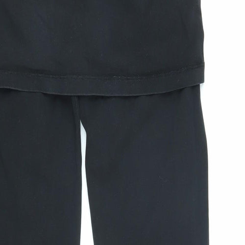 Joe Browns Womens Black Cotton Jogger Leggings Size 8 L26 in - Mock skirt effect & elasticated waist