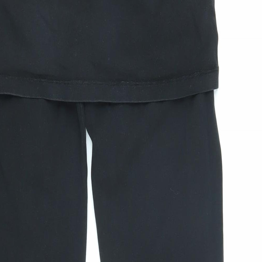 Joe Browns Womens Black Cotton Jogger Leggings Size 8 L26 in - Mock skirt effect & elasticated waist