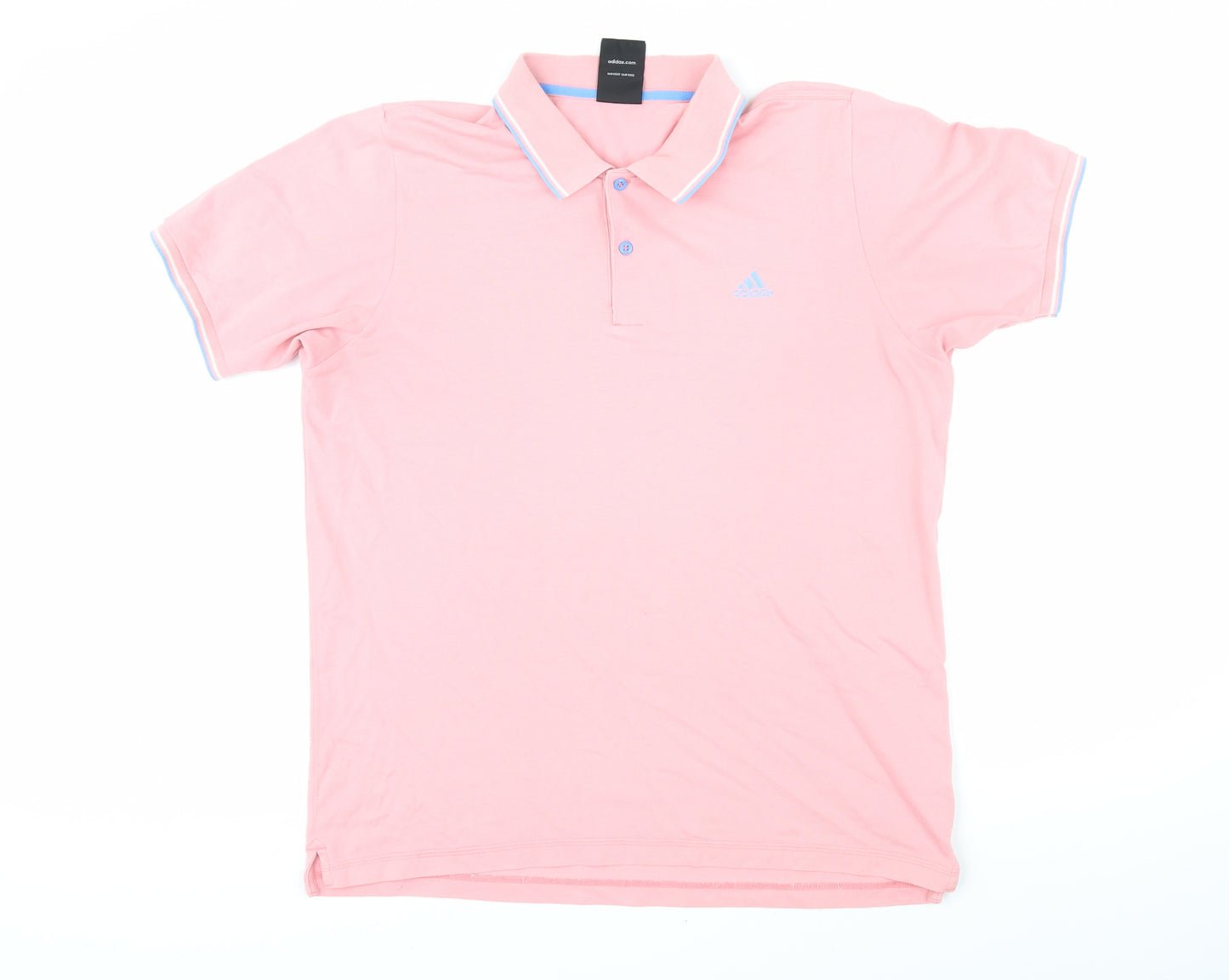 Addidas Womens Pink Cotton Basic Polo Size L Collared