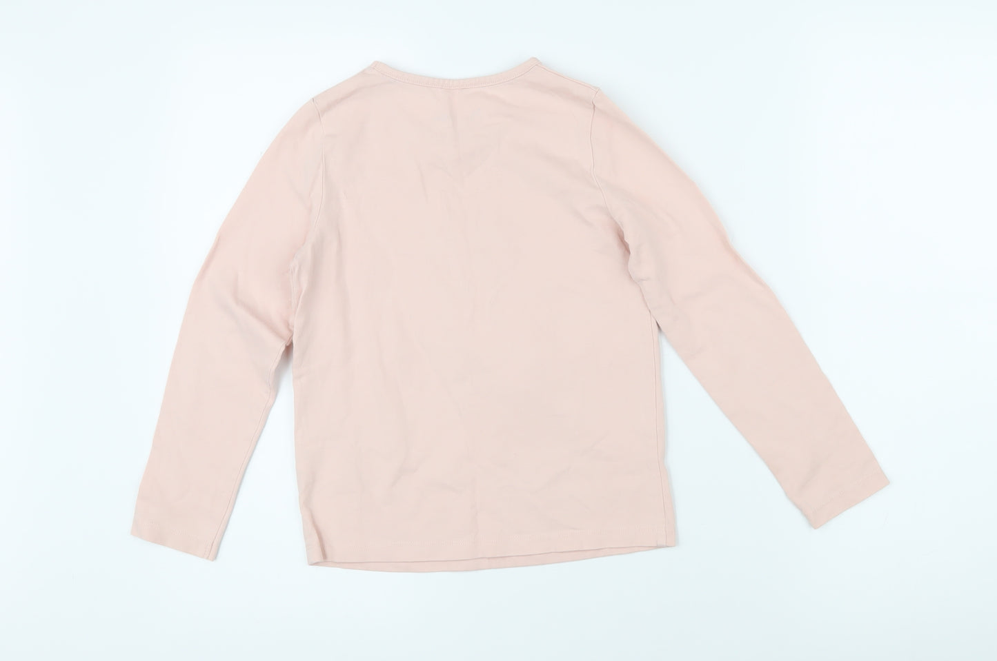 Mini Boden Girls Pink 100% Cotton Basic T-Shirt Size 8-9 Years Round Neck Pullover - Kangaroo applique