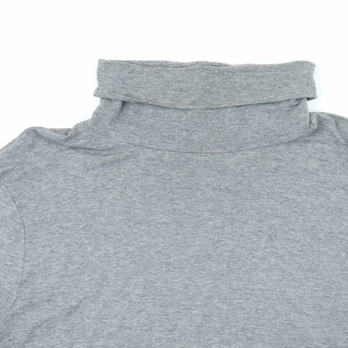 Laura Ashley Womens Grey Viscose Basic T-Shirt Size 14 High Neck