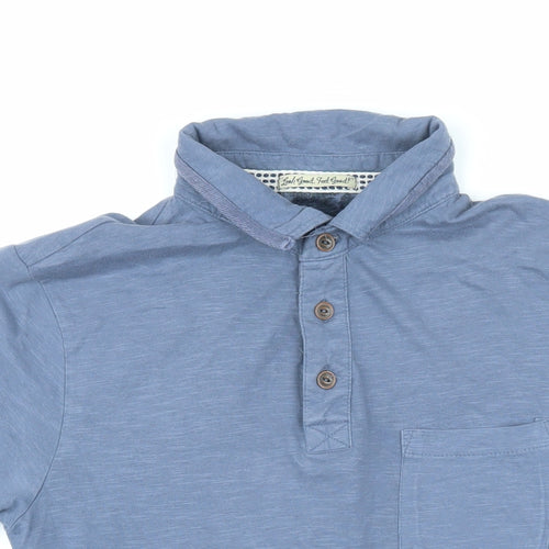 Tokyo Laundry Mens Blue 100% Cotton Polo Size S Collared Button
