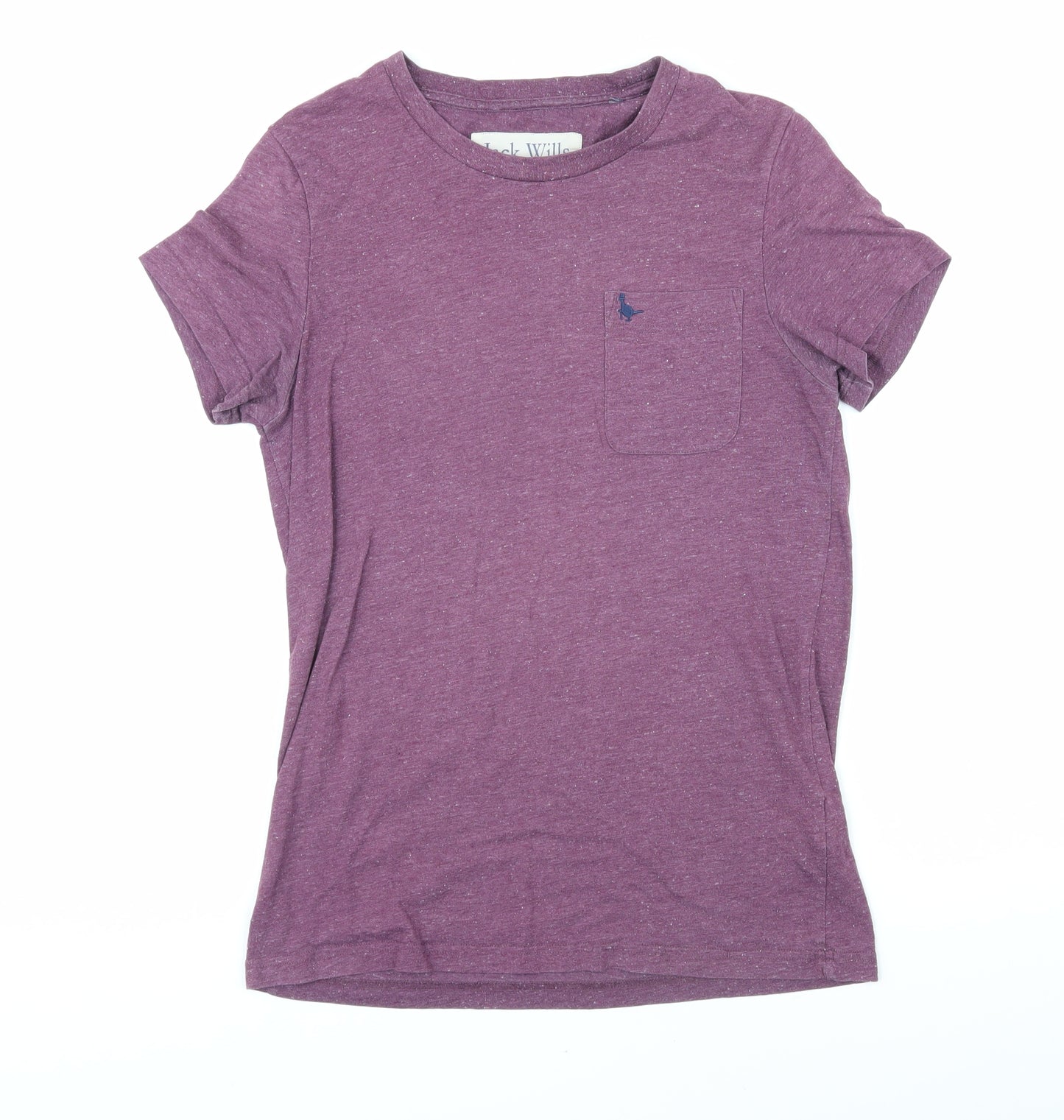 Jack Wills Womens Purple Cotton Basic T-Shirt Size S Round Neck