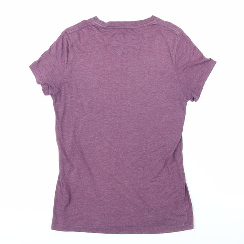 Jack Wills Womens Purple Cotton Basic T-Shirt Size S Round Neck