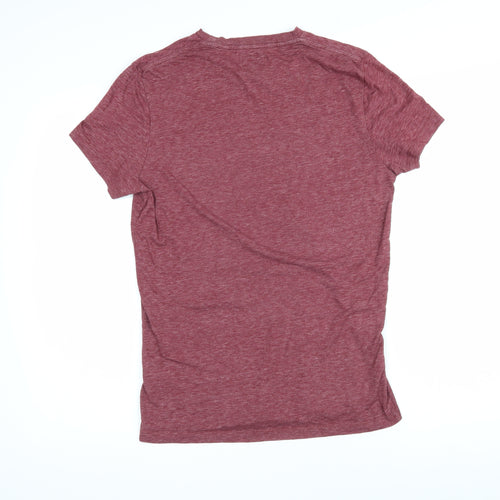 Jack Wills Womens Red Cotton Basic T-Shirt One Size Round Neck