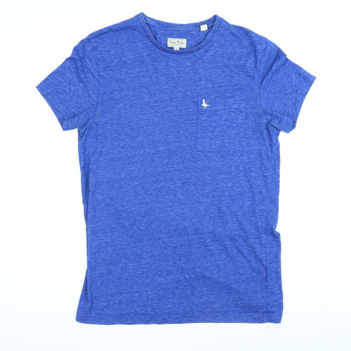 Jack Wills Womens Blue Cotton Basic T-Shirt Size S Round Neck