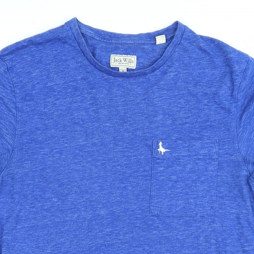 Jack Wills Womens Blue Cotton Basic T-Shirt Size S Round Neck
