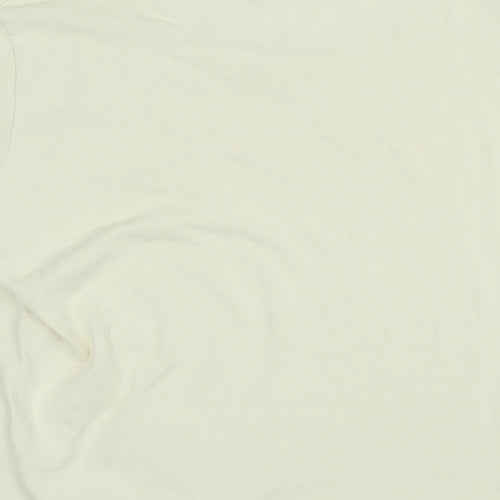 Route 21 Mens Ivory Cotton T-Shirt Size S Round Neck