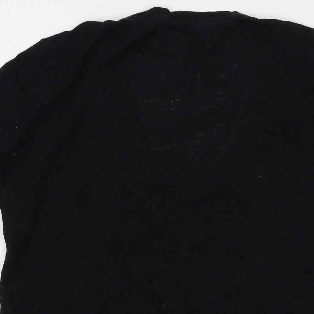 Gap Womens Black Linen Basic T-Shirt Size M V-Neck