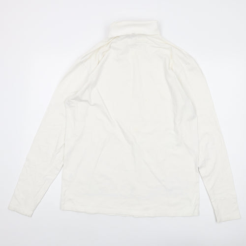 Cutter & Buck Mens Ivory Cotton T-Shirt Size L Roll Neck