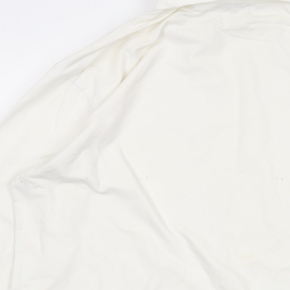 Cutter & Buck Mens Ivory Cotton T-Shirt Size L Roll Neck