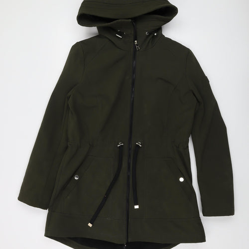 Eliza J Womens Green Parka Coat Size M Zip