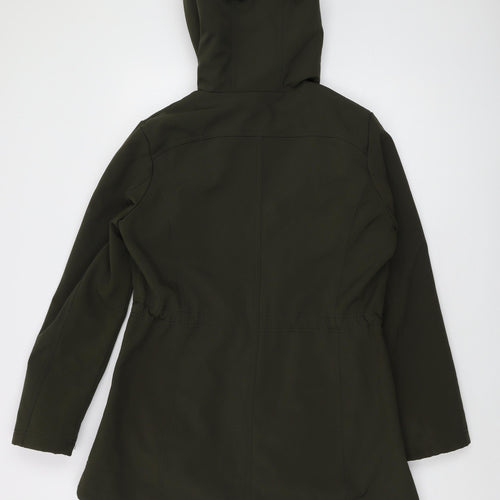 Eliza J Womens Green Parka Coat Size M Zip