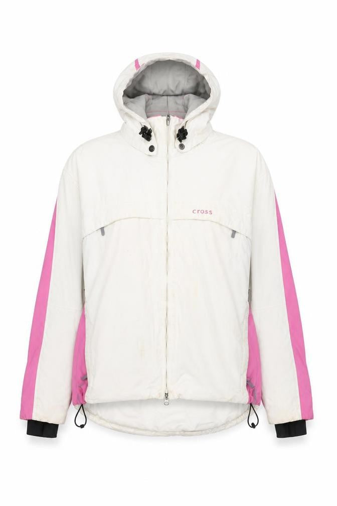 Front view of Cross women’s white jacket, size L, zip