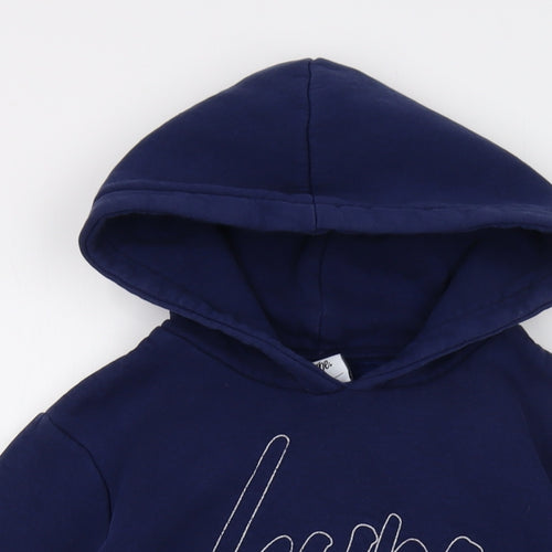 Hype Boys Blue Cotton Pullover Hoodie Size 14 Years Pullover