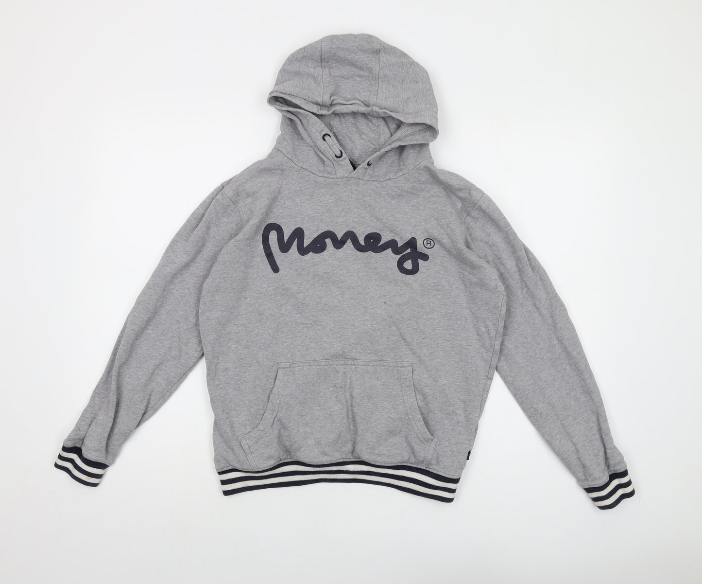 Money Boys Grey Cotton Pullover Hoodie Size 12-13 Years Pullover