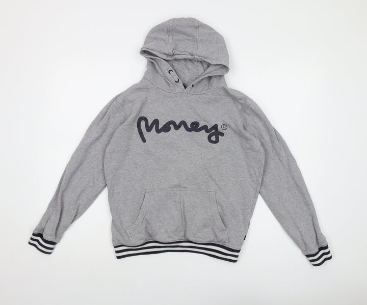 Money Boys Grey Cotton Pullover Hoodie Size 12-13 Years Pullover