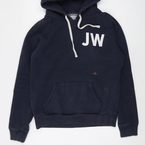 Jack Wills Womens Blue Cotton Pullover Hoodie Size 12 Pullover