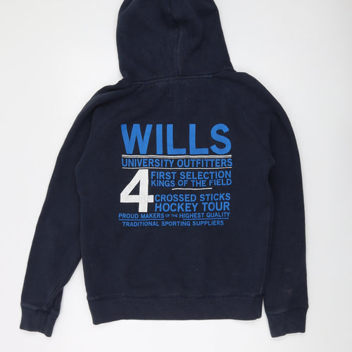 Jack Wills Womens Blue Cotton Pullover Hoodie Size 12 Pullover