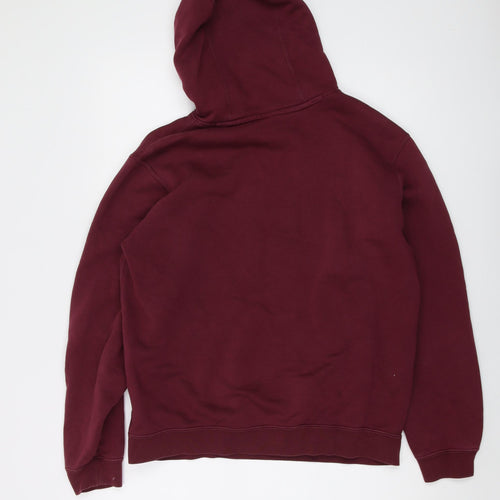 Nike Mens Red Cotton Pullover Hoodie Size M - FC Barcelona