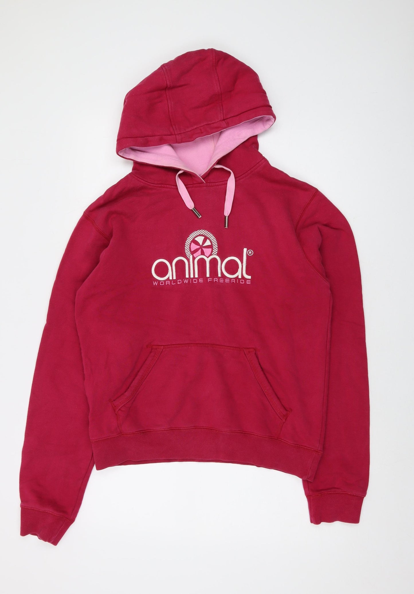Animal Womens Pink Cotton Pullover Hoodie Size 14 Pullover