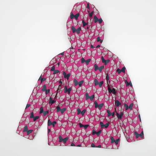 Hatley Girls Purple Geometric Rain Coat Coat Size 10 Years Snap - Butterfly Print