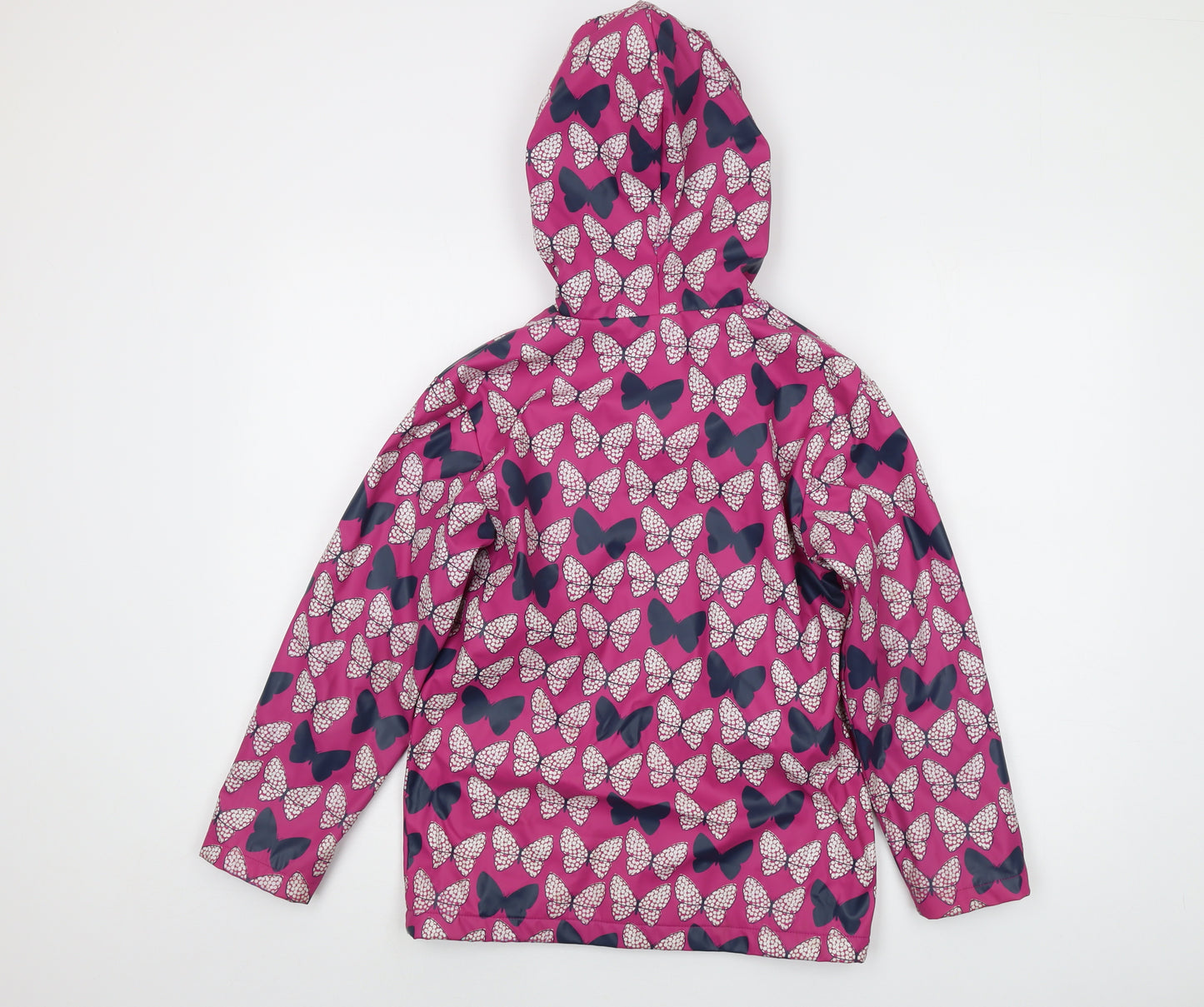 Hatley Girls Purple Geometric Rain Coat Coat Size 10 Years Snap - Butterfly Print