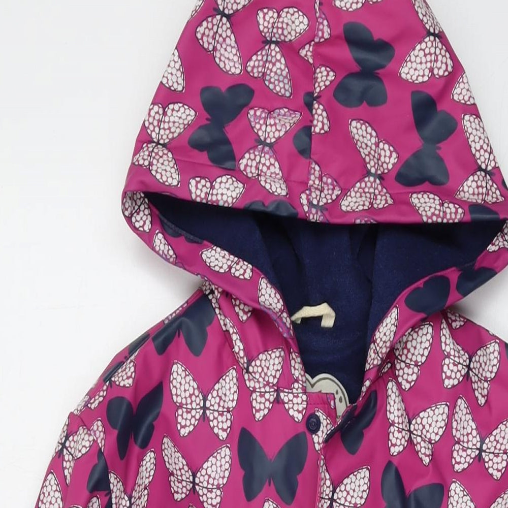 Hatley Girls Purple Geometric Rain Coat Coat Size 10 Years Snap - Butterfly Print