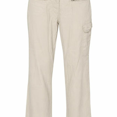 Sportmax Womens Beige Cotton Trousers Size 10 L26 in Regular Hook & Eye