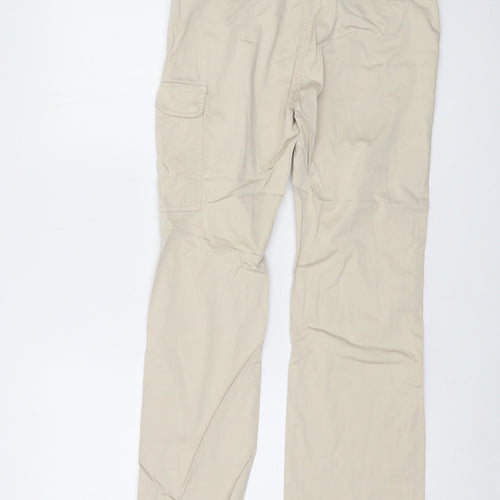 Sportmax Womens Beige Cotton Trousers Size 10 L26 in Regular Hook & Eye