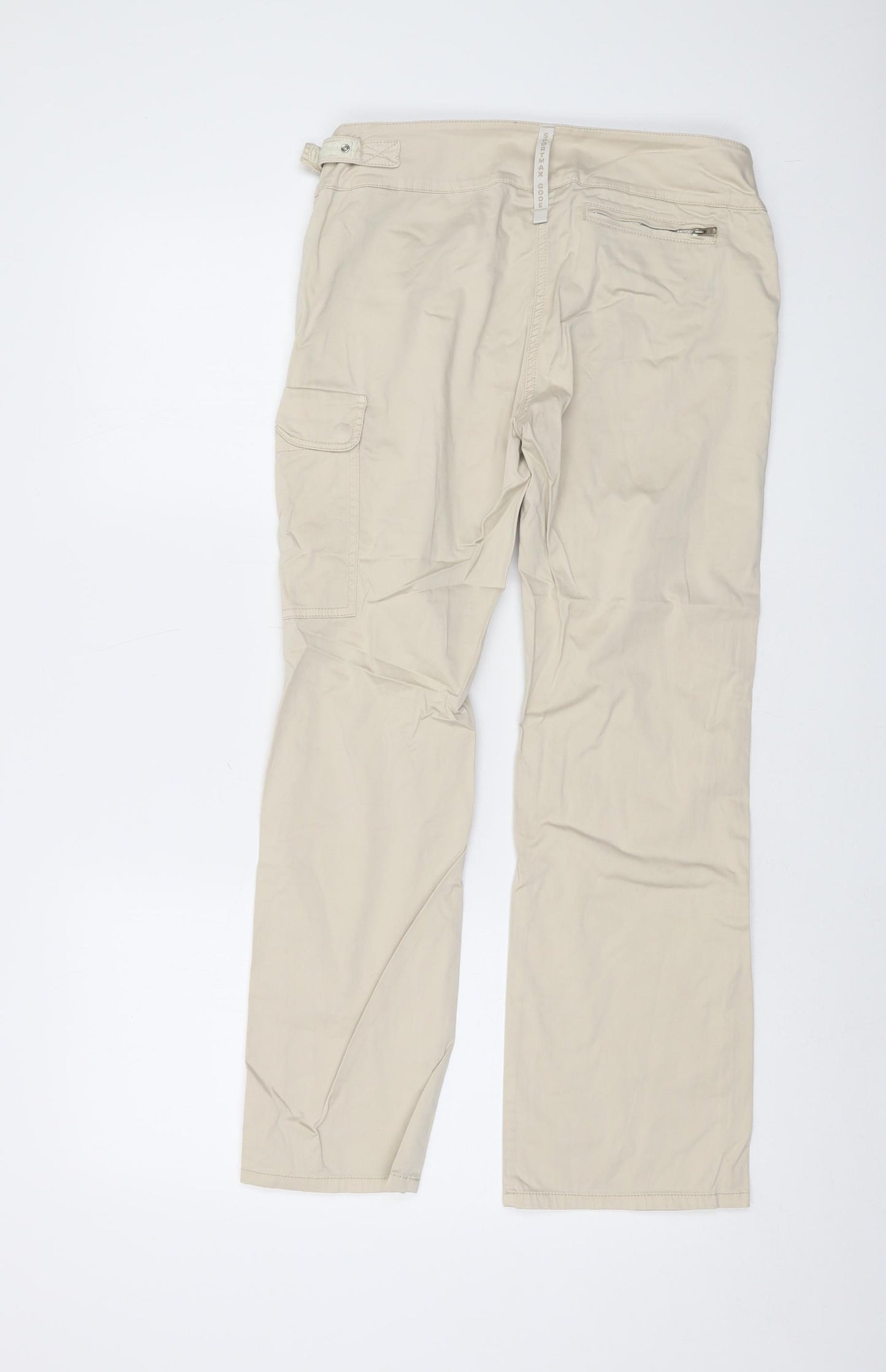 Sportmax Womens Beige Cotton Trousers Size 10 L26 in Regular Hook & Eye