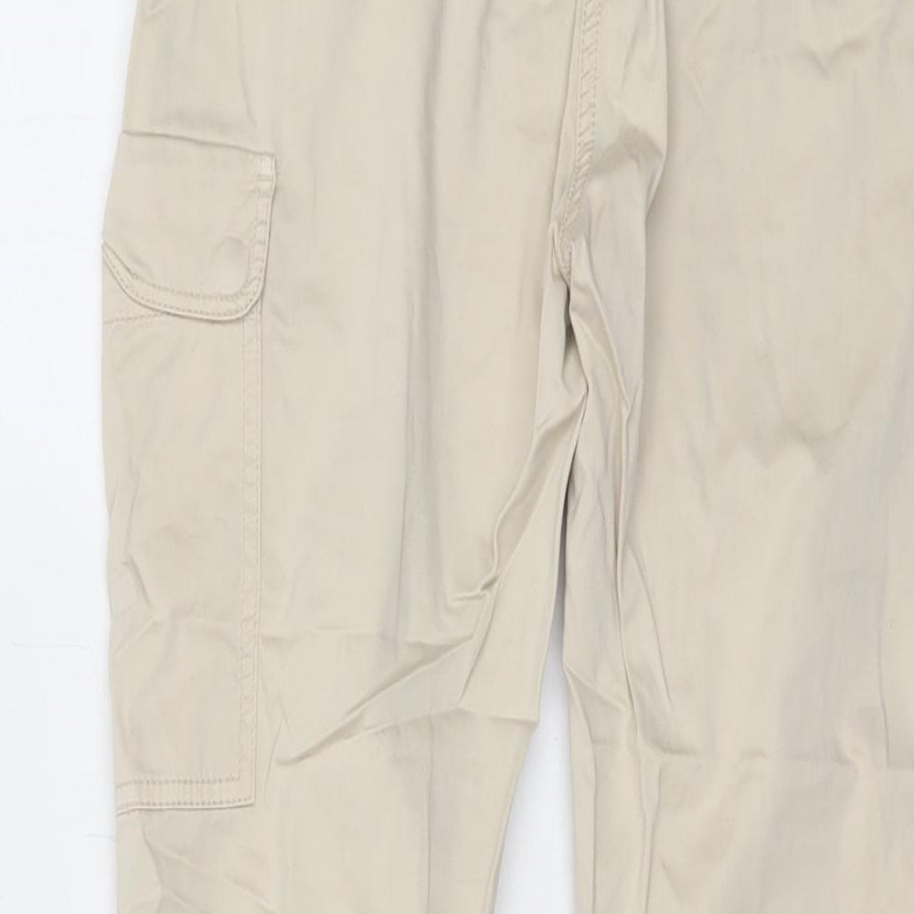 Sportmax Womens Beige Cotton Trousers Size 10 L26 in Regular Hook & Eye