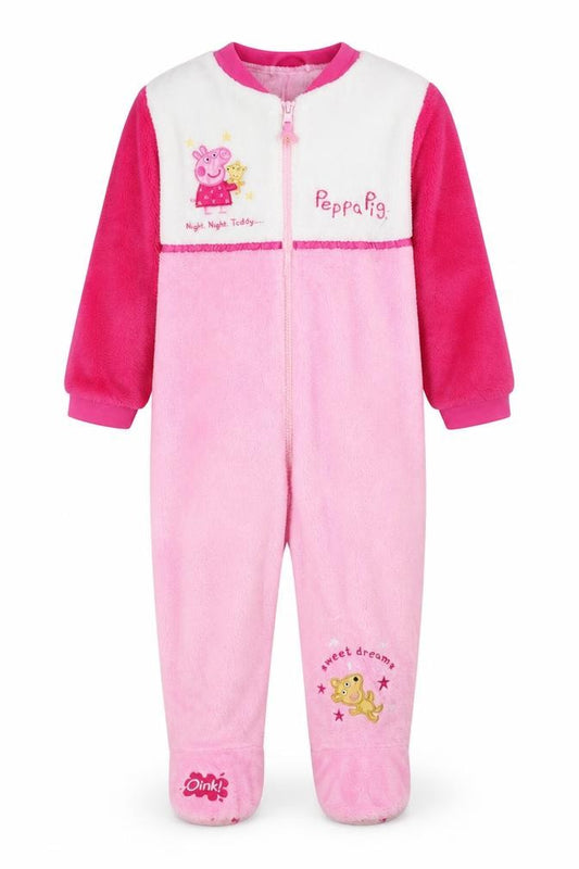 Peppa Pig Girls Pink Geometric Polyester Kimono Robe & Gown Set Size 4-5 Years Zip