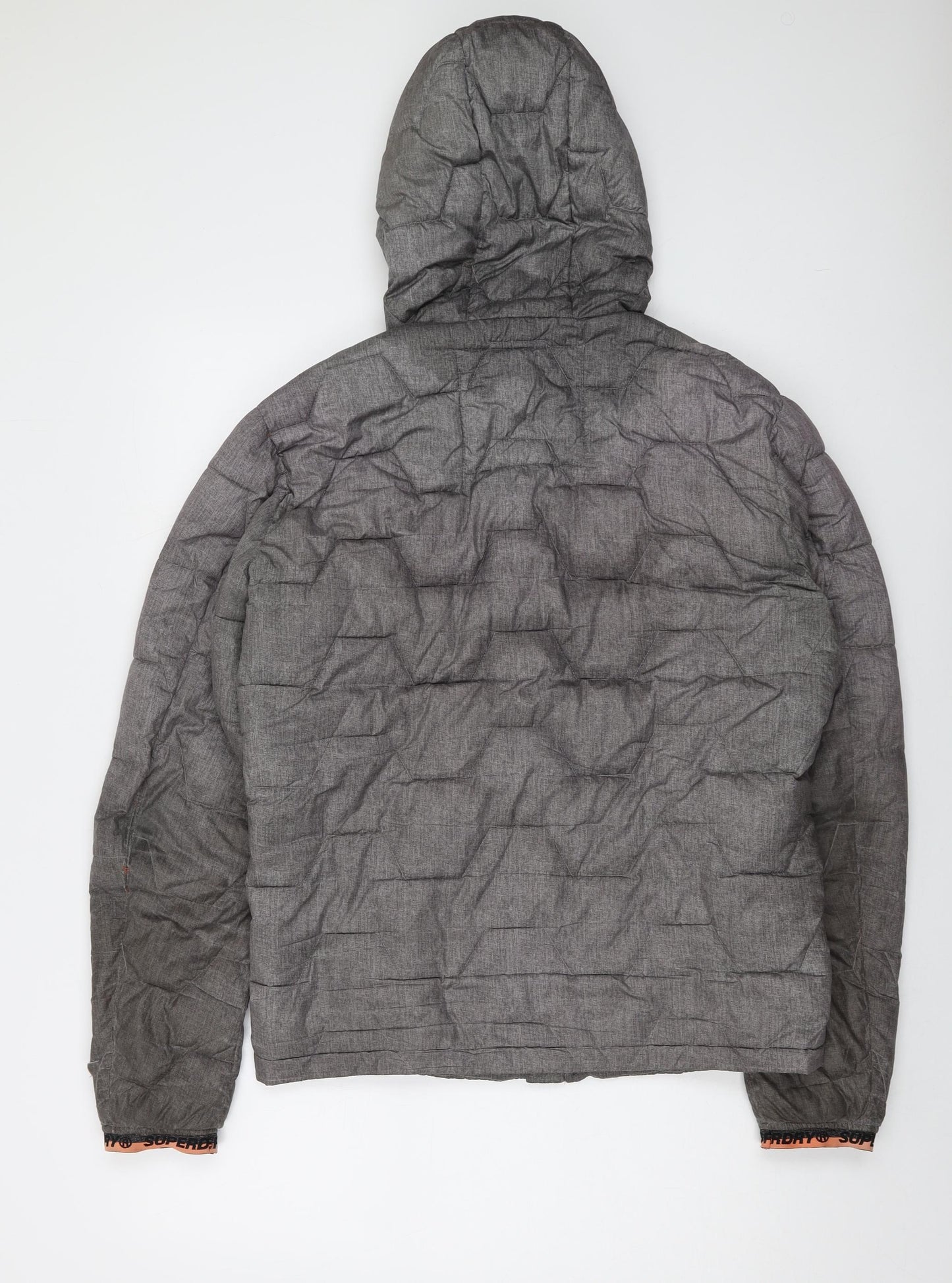 Superdry Mens Grey Puffer Jacket Jacket Size M Zip