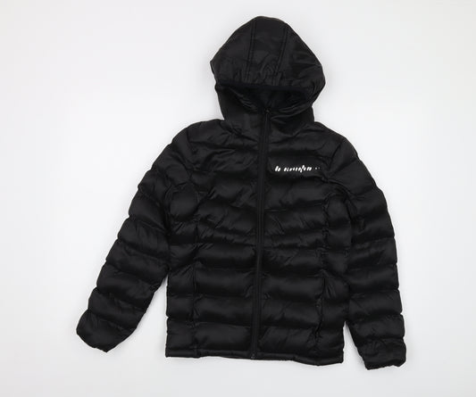 B Couture Boys Black Puffer Jacket Jacket Size 9-10 Years Zip