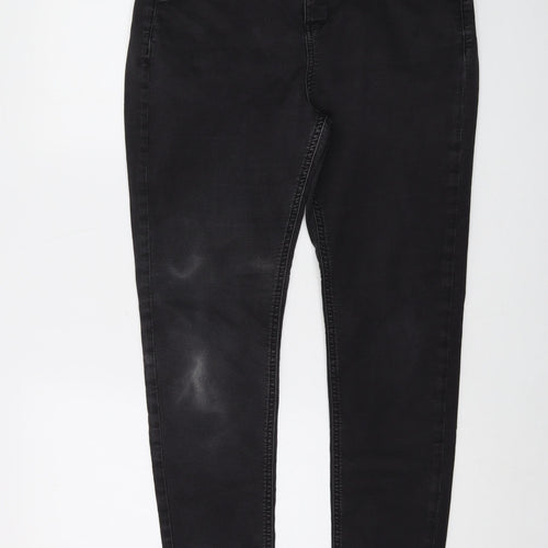 Monsoon Womens Grey Cotton Skinny Jeans Size 16 L27 in Regular Button