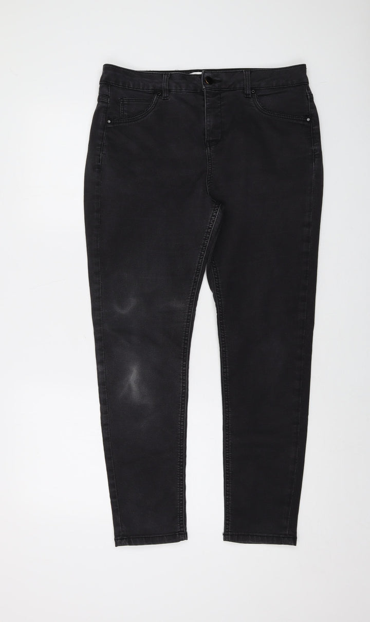 Monsoon Womens Grey Cotton Skinny Jeans Size 16 L27 in Regular Button