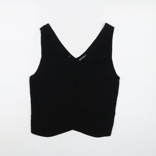 DKNY Womens Black Viscose Basic Tank Size XL V-Neck