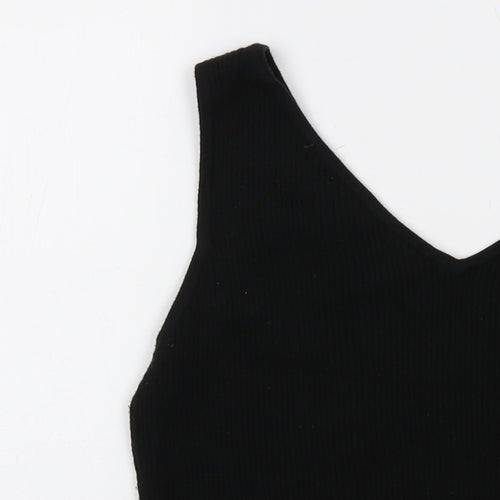 DKNY Womens Black Viscose Basic Tank Size XL V-Neck