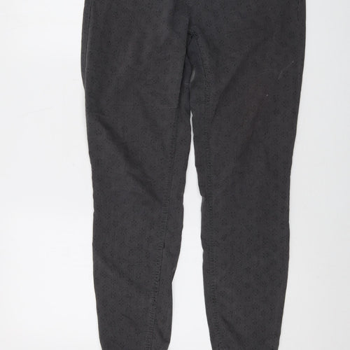 Fat Face Womens Grey Geometric Cotton Straight Jeans Size 12 L27 in Regular Button