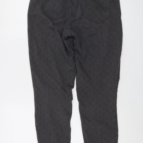 Fat Face Womens Grey Geometric Cotton Straight Jeans Size 12 L27 in Regular Button