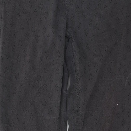 Fat Face Womens Grey Geometric Cotton Straight Jeans Size 12 L27 in Regular Button