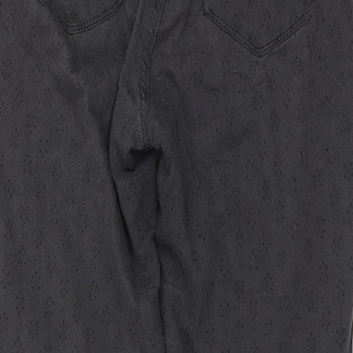 Fat Face Womens Grey Geometric Cotton Straight Jeans Size 12 L27 in Regular Button
