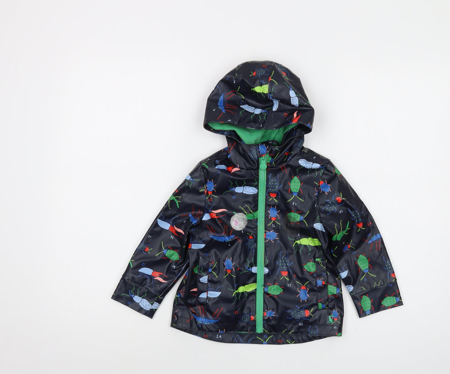 Joues Boys Blue Geometric Rain Coat Coat Size 2 Years Zip