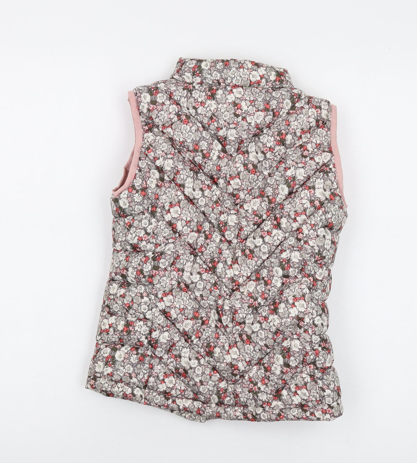 Gap Girls Pink Floral Gilet Waistcoat Size 8-9 Years Zip