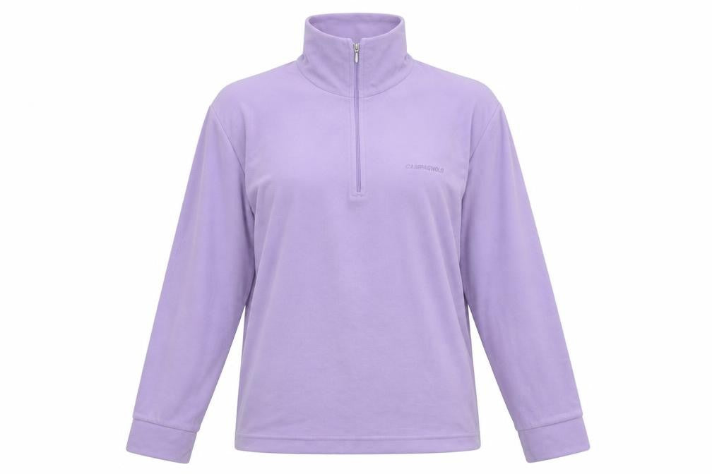 Front view of Campagnolo women’s purple polyester pullover sweatshirt, size S, zip