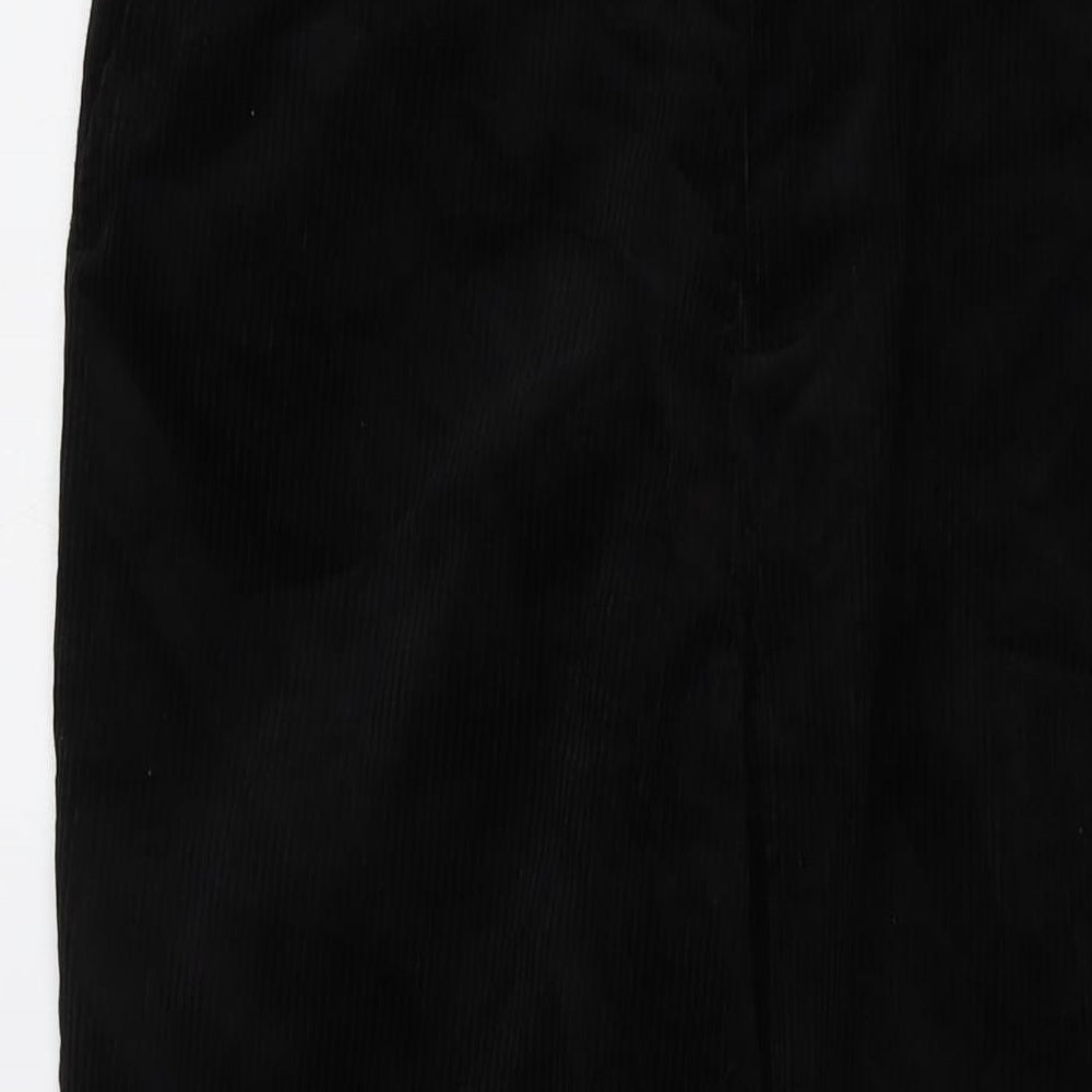 Cotton Traders Mens Black Cotton Trousers Size 34 in L27 in Regular Button