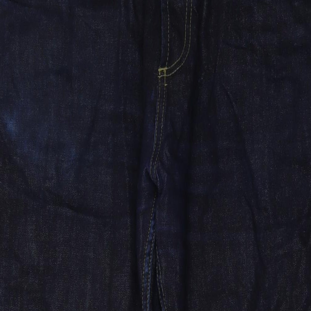 Carhartt Mens Blue Cotton Straight Jeans Size 38 in L32 in Regular Button